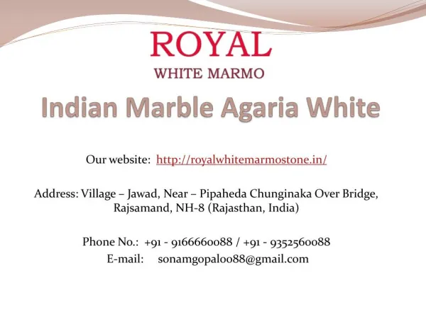 Indian Marble Agaria White