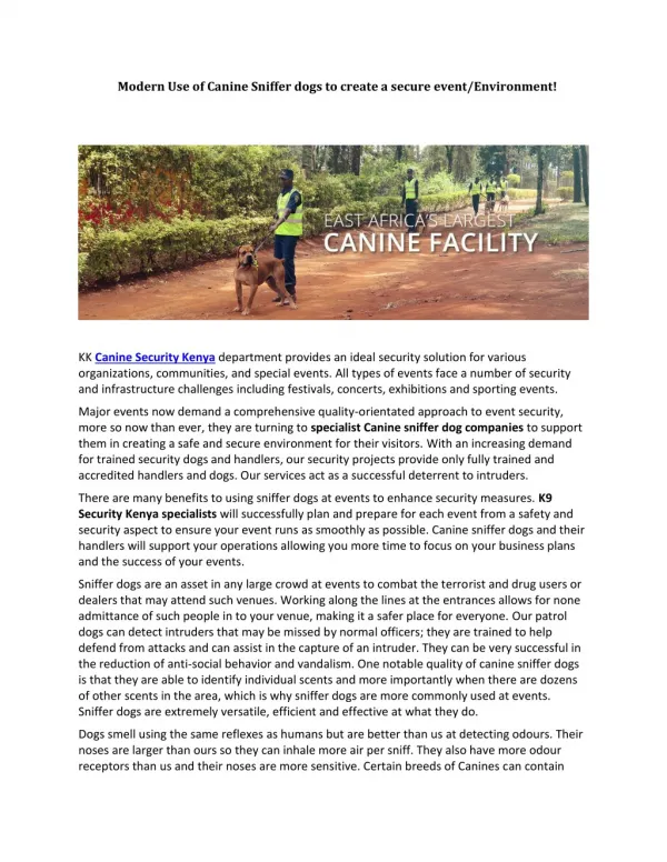 Canine Security Kenya