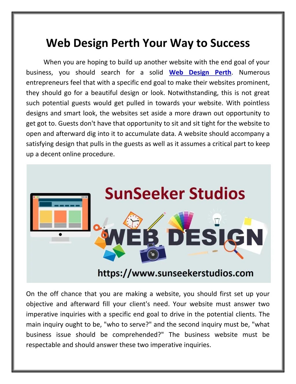 web design perth your way to success