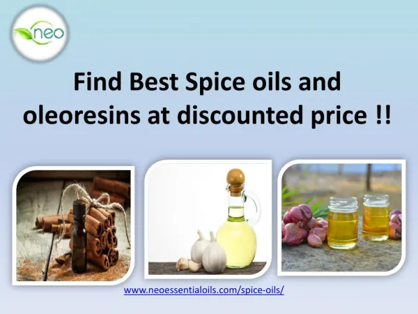 Find Best Spice oils and oleoresins at discounted price !!