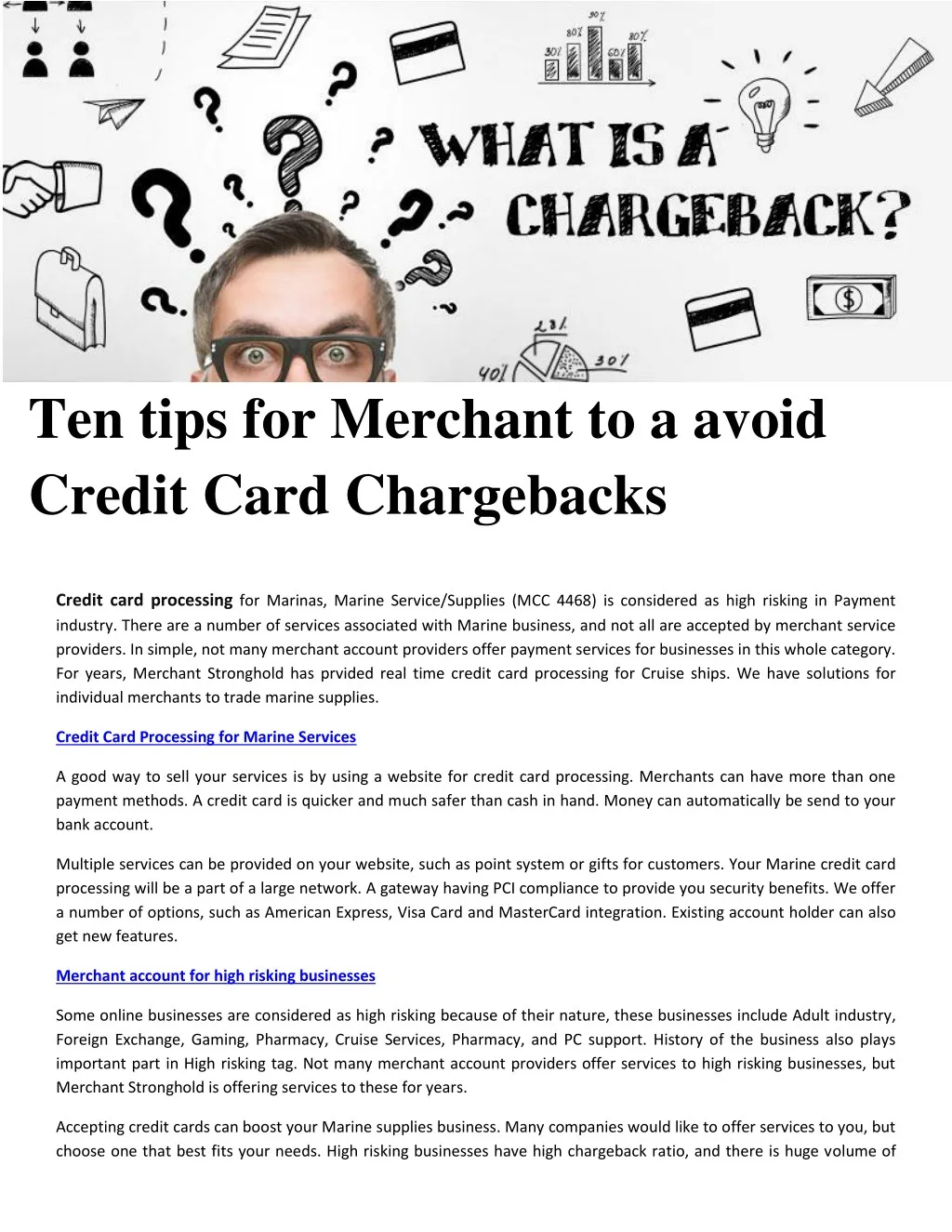 ten tips for merchant to a avoid credit card