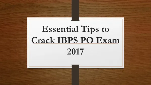 Essential Tips to Crack IBPS PO Exam 2017