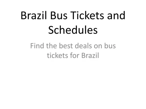 Online bus tickets for Brazil