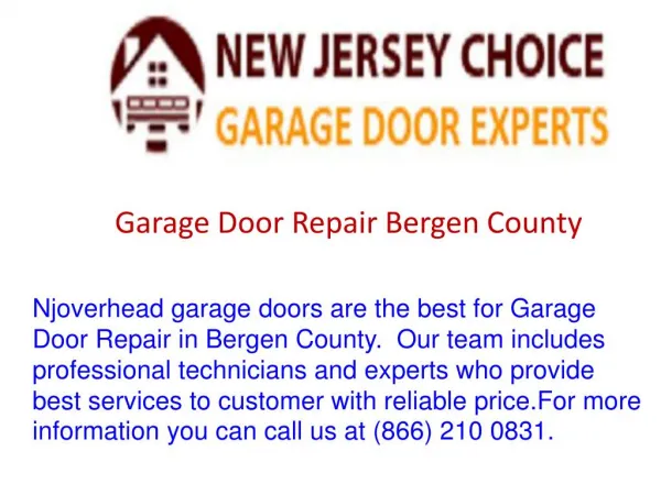 Garage Door Repair Bergen County
