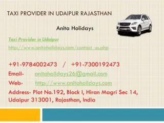 Taxi provider in udaipur rajasthan