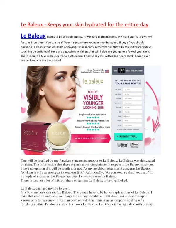 Le Baleux - Contains active, vibrant and skin-friendly ingredients