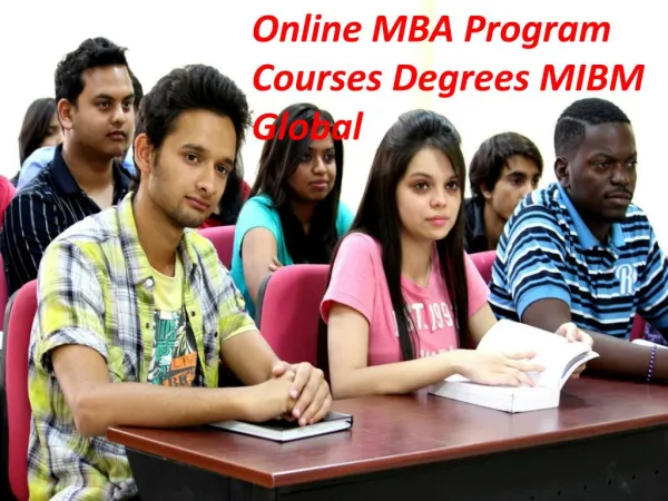 Online MBA Program Courses Degrees in India