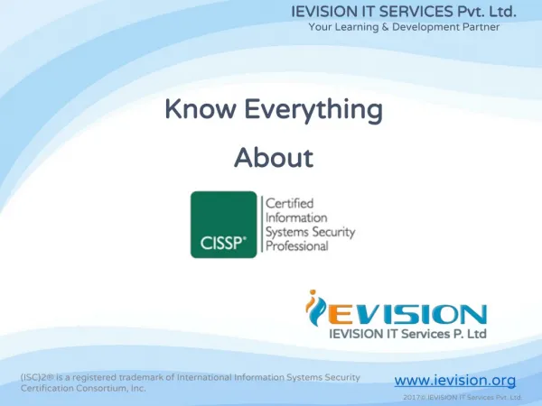 CISSP Online & Classroom Training & Certification Course - ievision.org