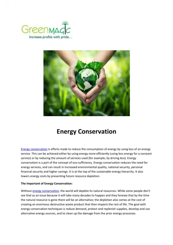 Energy Conservation in nashik