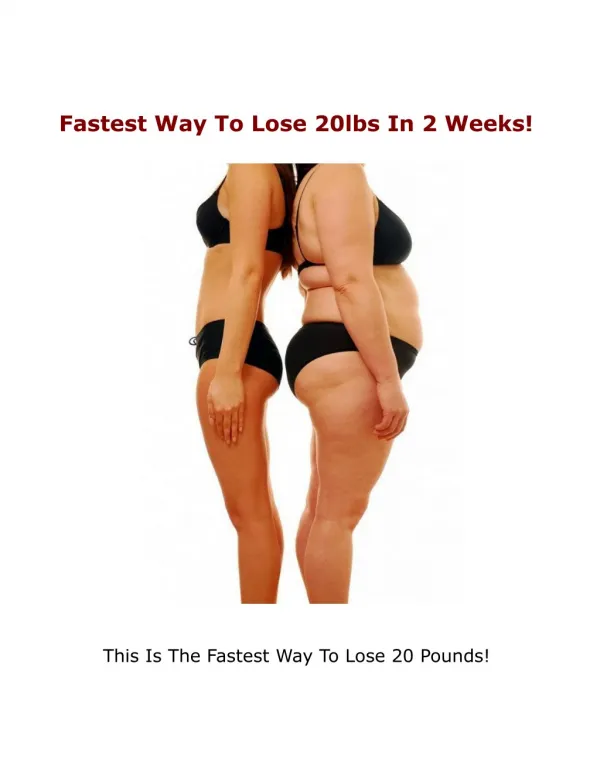 Fastest Way To Lose 20lbs In Two Weeks