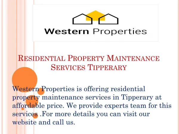 Residential Property Maintenance Services Tipperary
