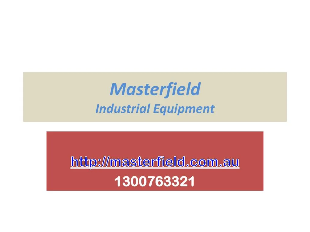 masterfield industrial equipment