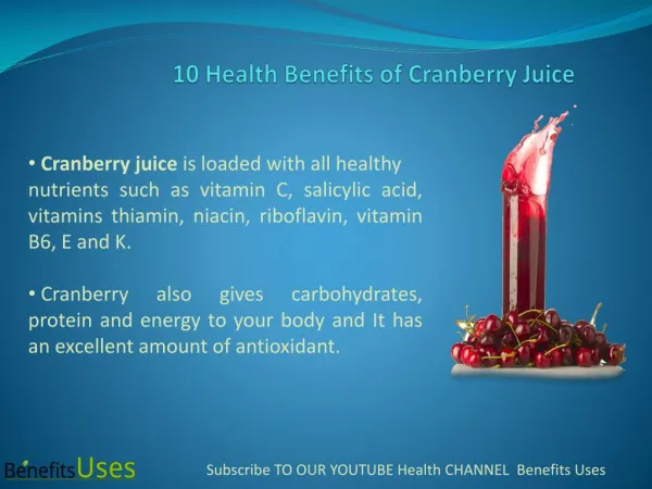 Benefits of Cranberry Juice