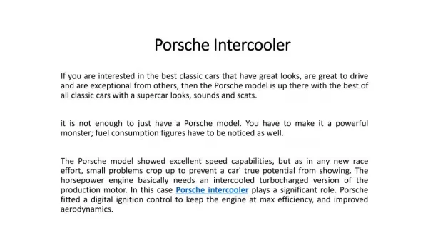 Porsche intercooler