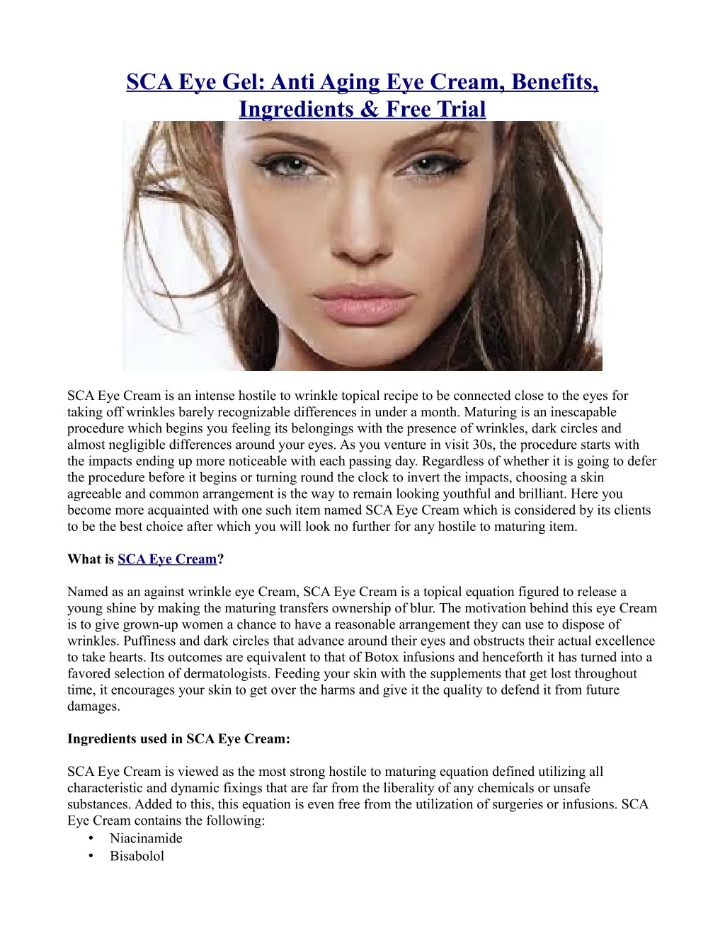 sca eye gel anti aging eye cream benefits