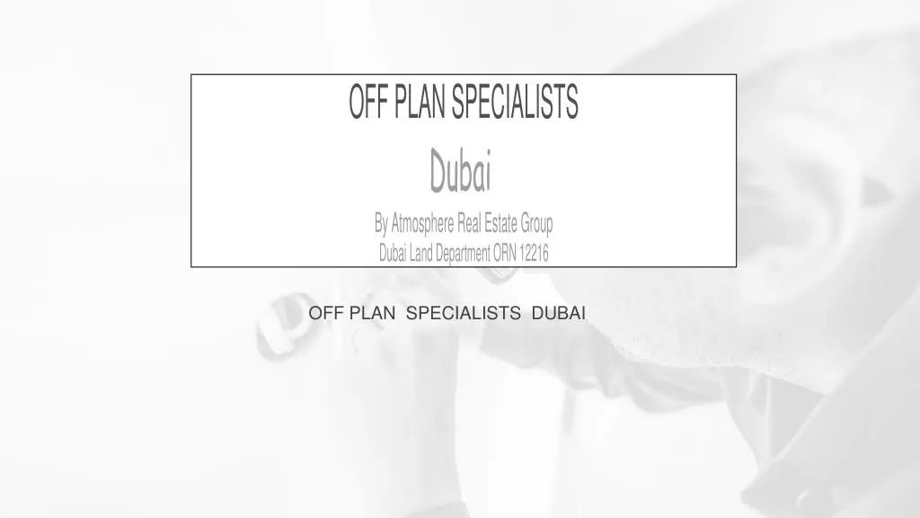 off plan specialists dubai