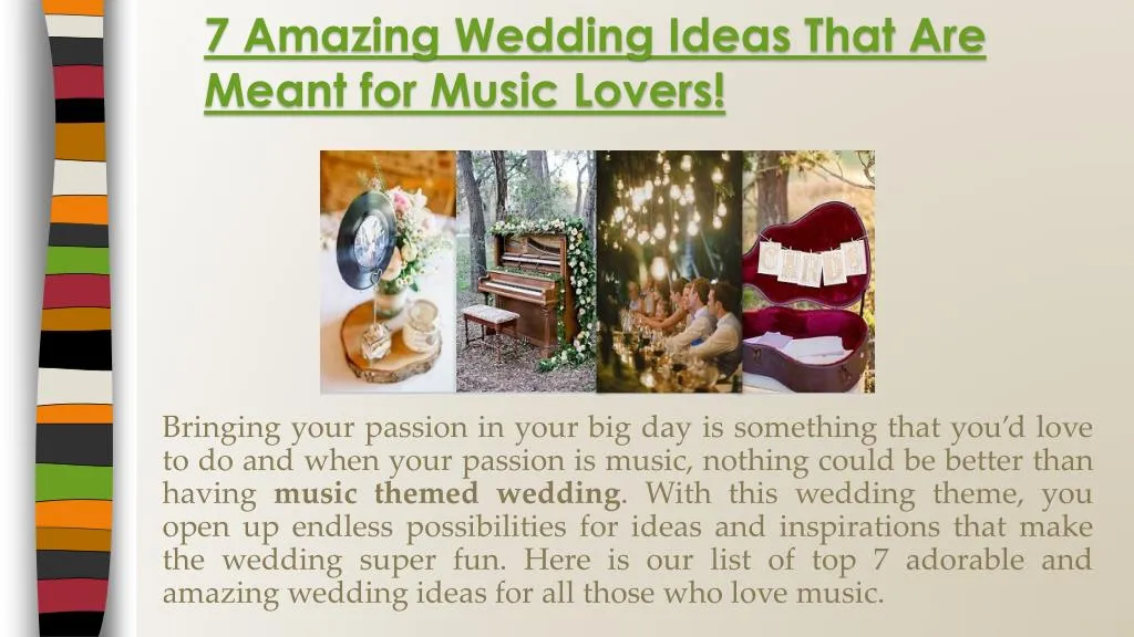 7 amazing wedding ideas that are meant for music lovers