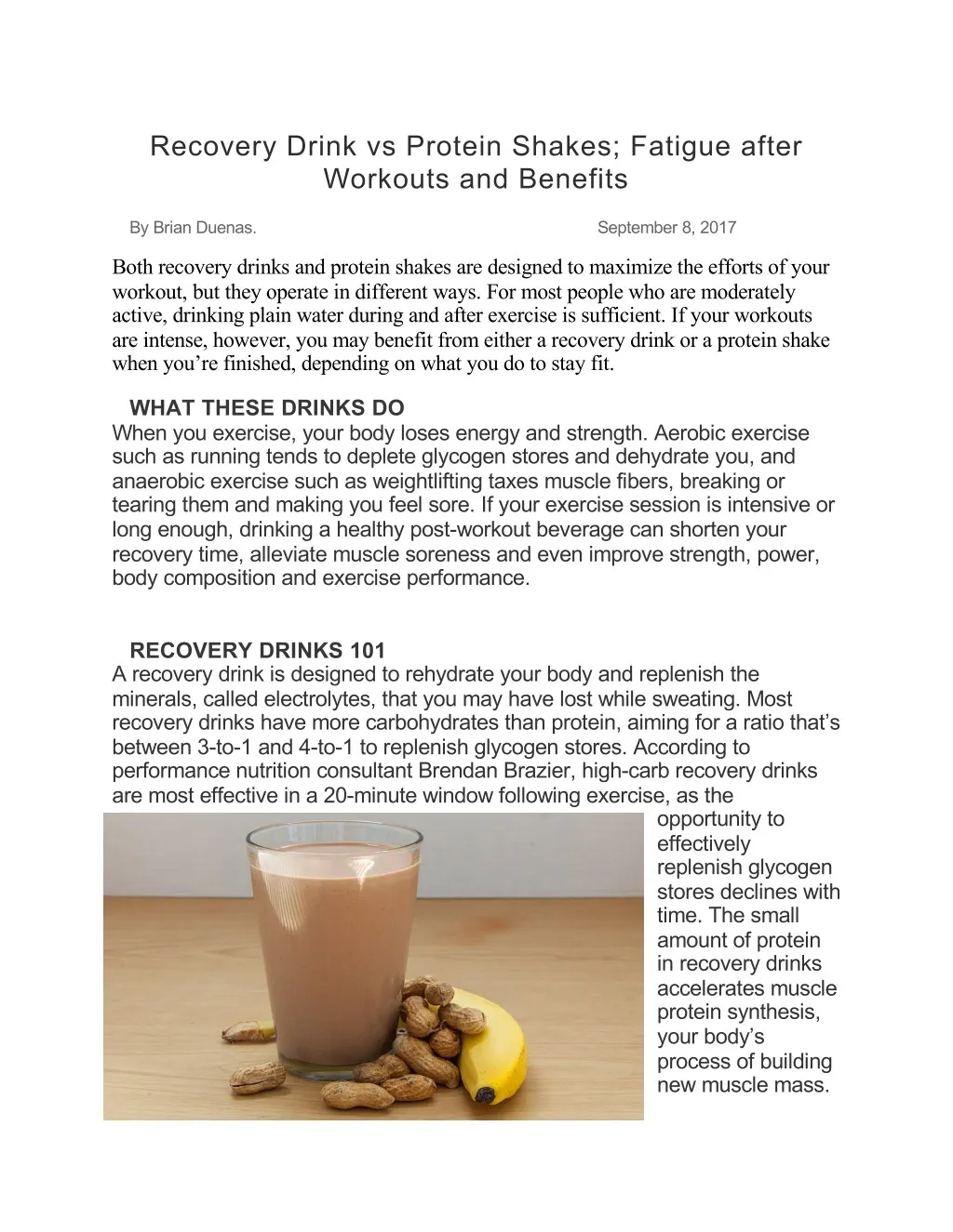 recovery drink vs protein shakes fatigue after