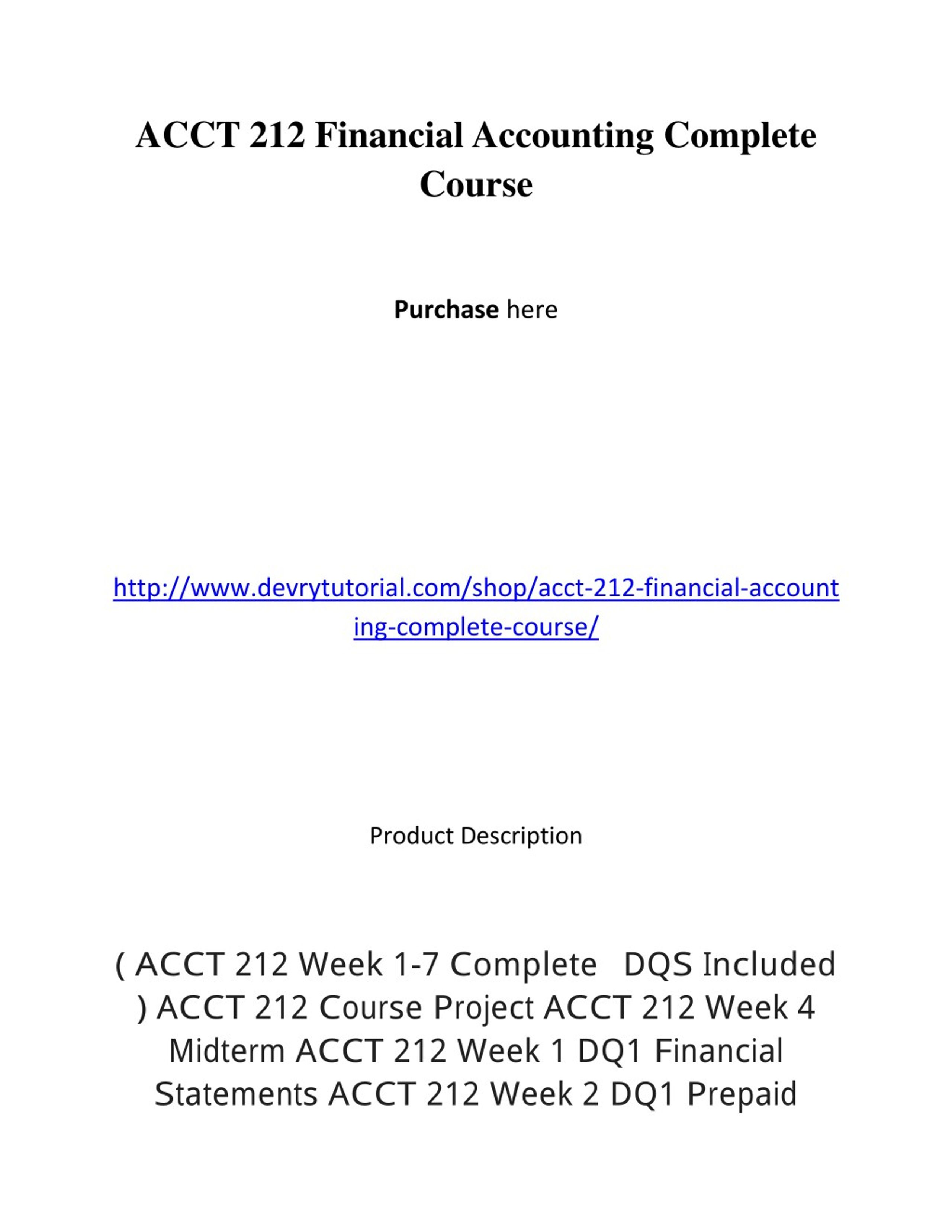 PPT - ACCT 212 Financial Accounting Complete Course PowerPoint ...