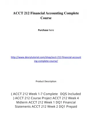 ACCT 212 Financial Accounting Complete Course - slide 1
