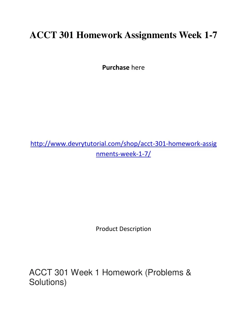 acct 301 homework assignments week 1 7