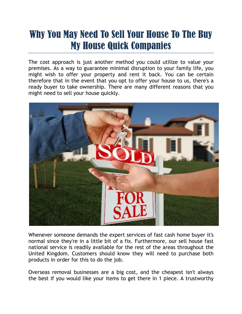why you may need to sell your house