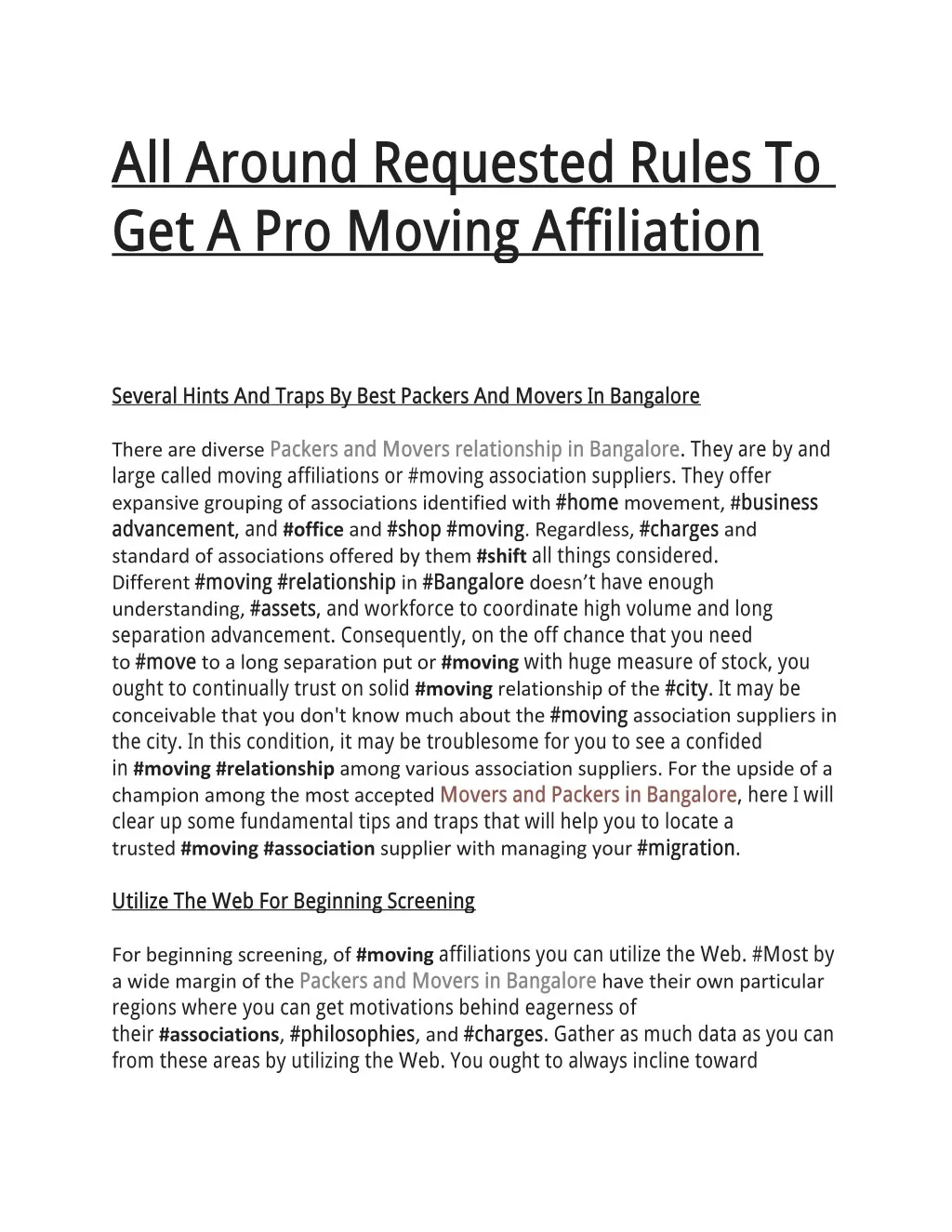 all around requested rules to get a pro moving