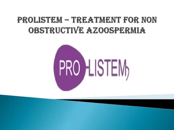 Prolistem – Obstructive Azoospermia Treatment