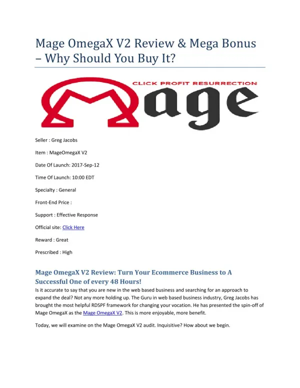 Mage OmegaX V2 Review & Mega Bonus – Why Should You Buy It?