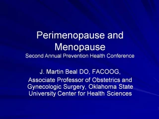 Perimenopause and Menopause Second Annual Prevention Health Conference - slide 1