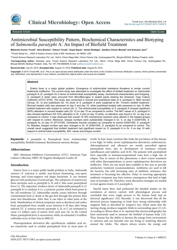 clinical microbiology open access
