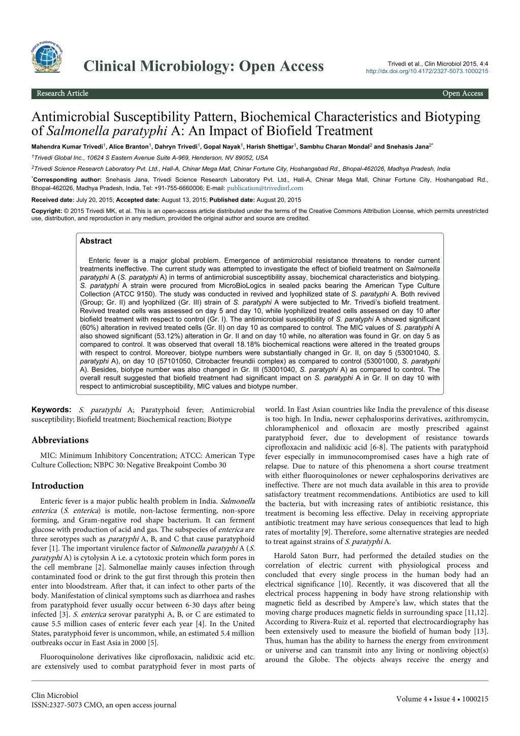 clinical microbiology open access