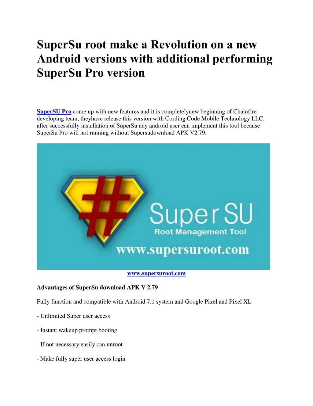 supersu root make a revolution on a new android