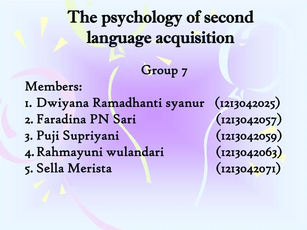 the psychology of second language acquisition