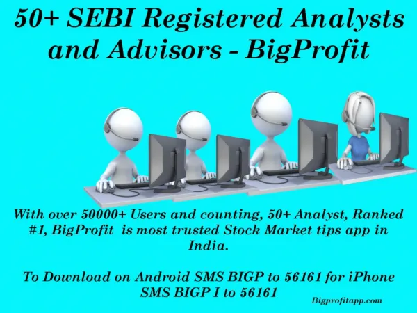 50 SEBI registered Analysts and Advisors - BigProfit