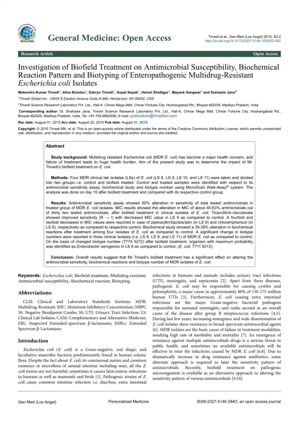general medicine open access