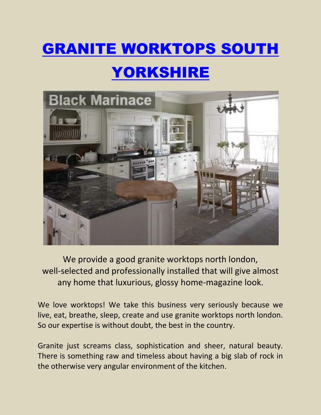 granite worktops south yorkshire