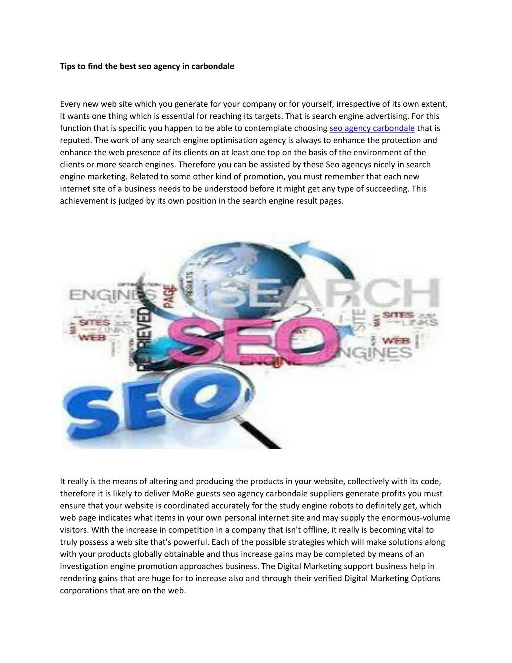 tips to find the best seo agency in carbondale