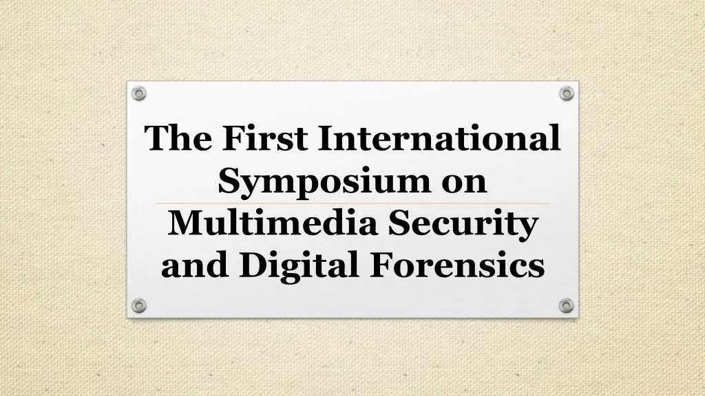 the first international symposium on multimedia