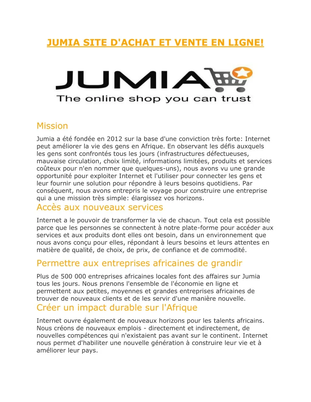 jumia site d achat et vente en ligne