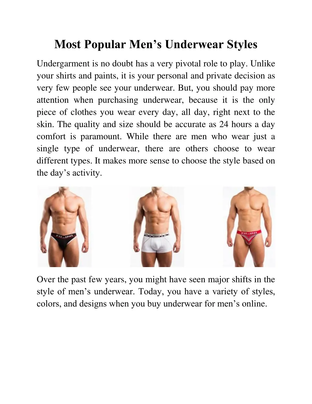 most popular men s underwear styles