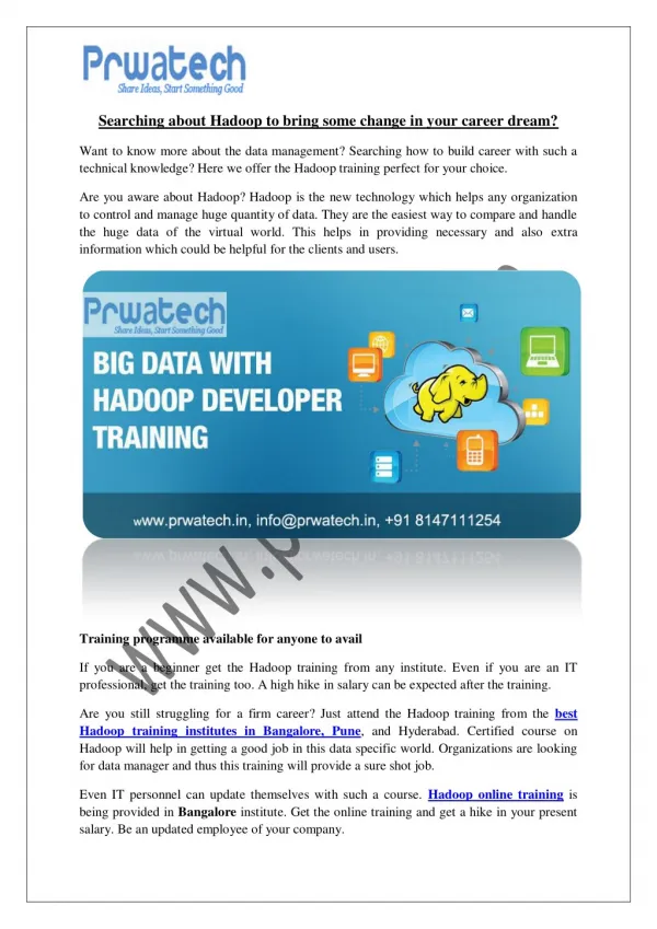 Searching about Hadoop to bring some change in your career dream?