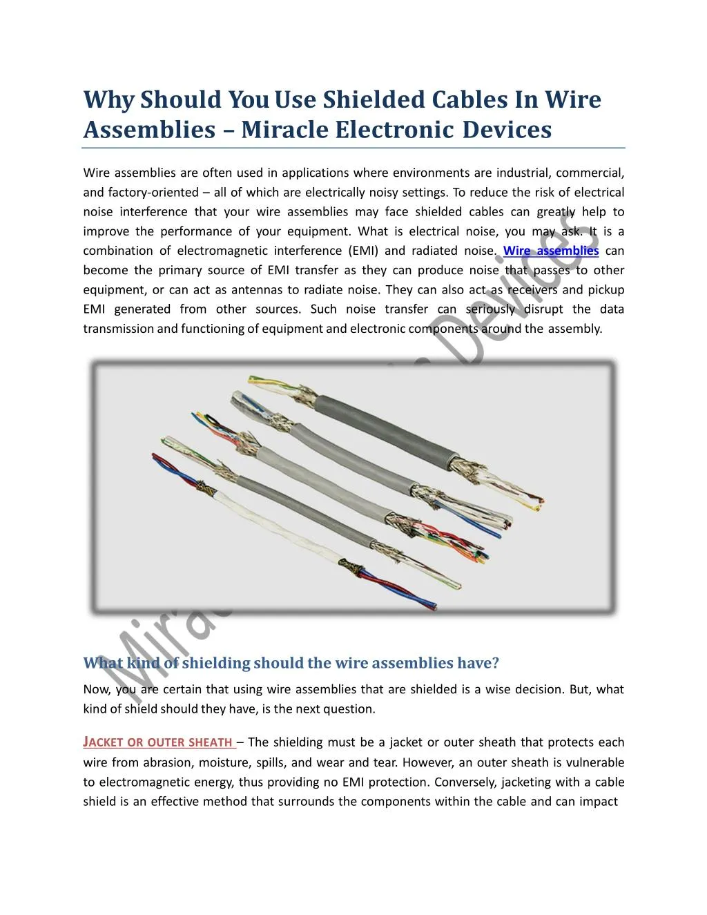 why should you use shielded cables in wire