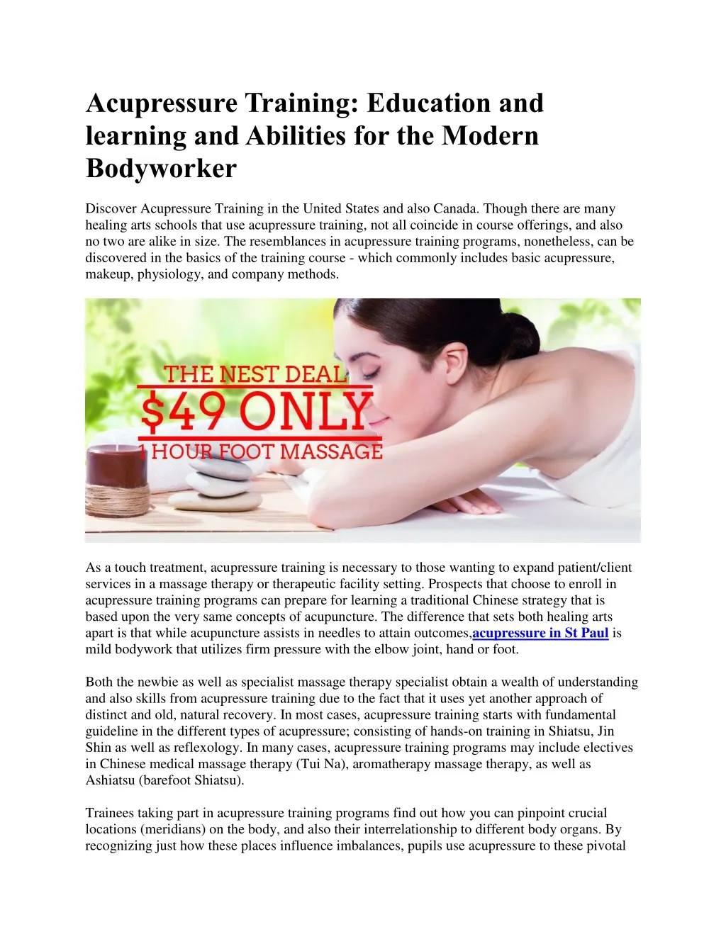acupressure training education and learning