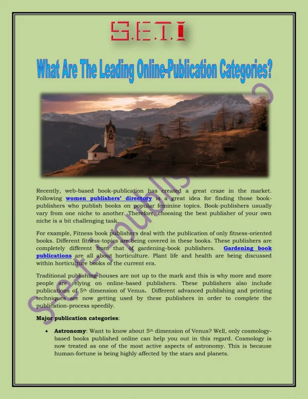 What Are The Leading Online-Publication Categories?