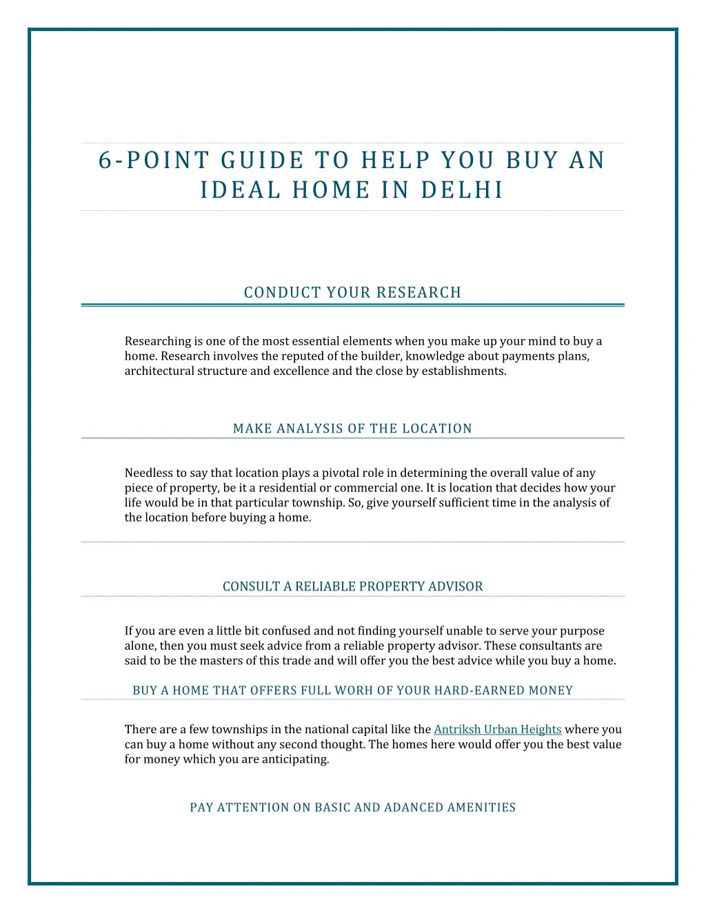 6 point guide to help you buy an ideal home