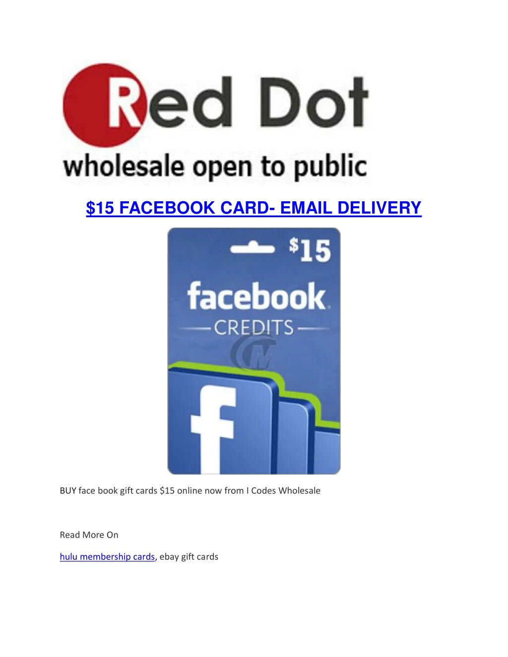 15 facebook card email delivery