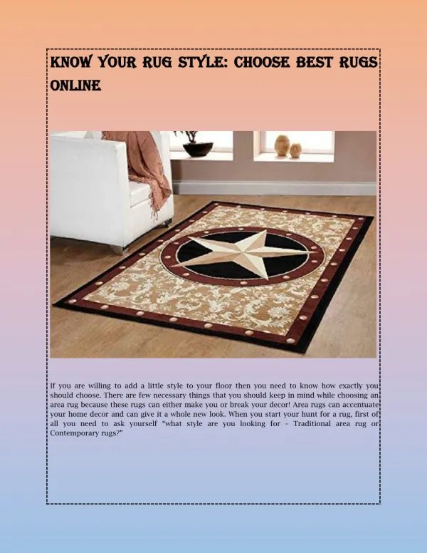 Know about Multicolored Styling Area Rug
