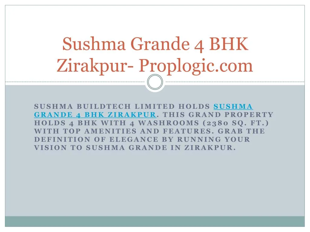 sushma grande 4 bhk zirakpur proplogic com