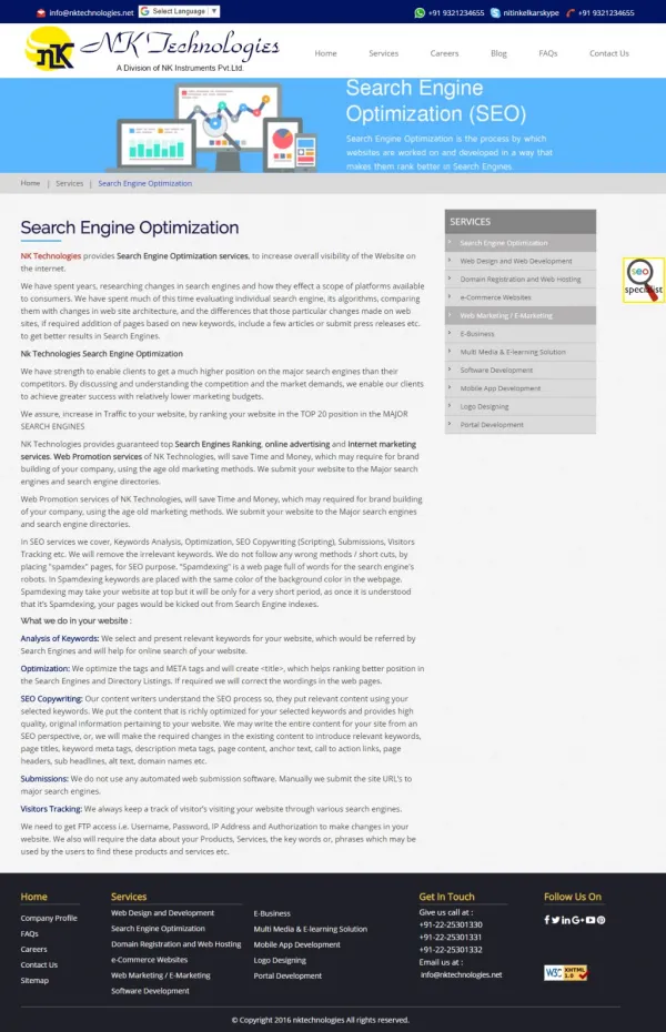 Search Engine Optimization In Mumbai | SEO Services Provider In Thane, Mumbai, India